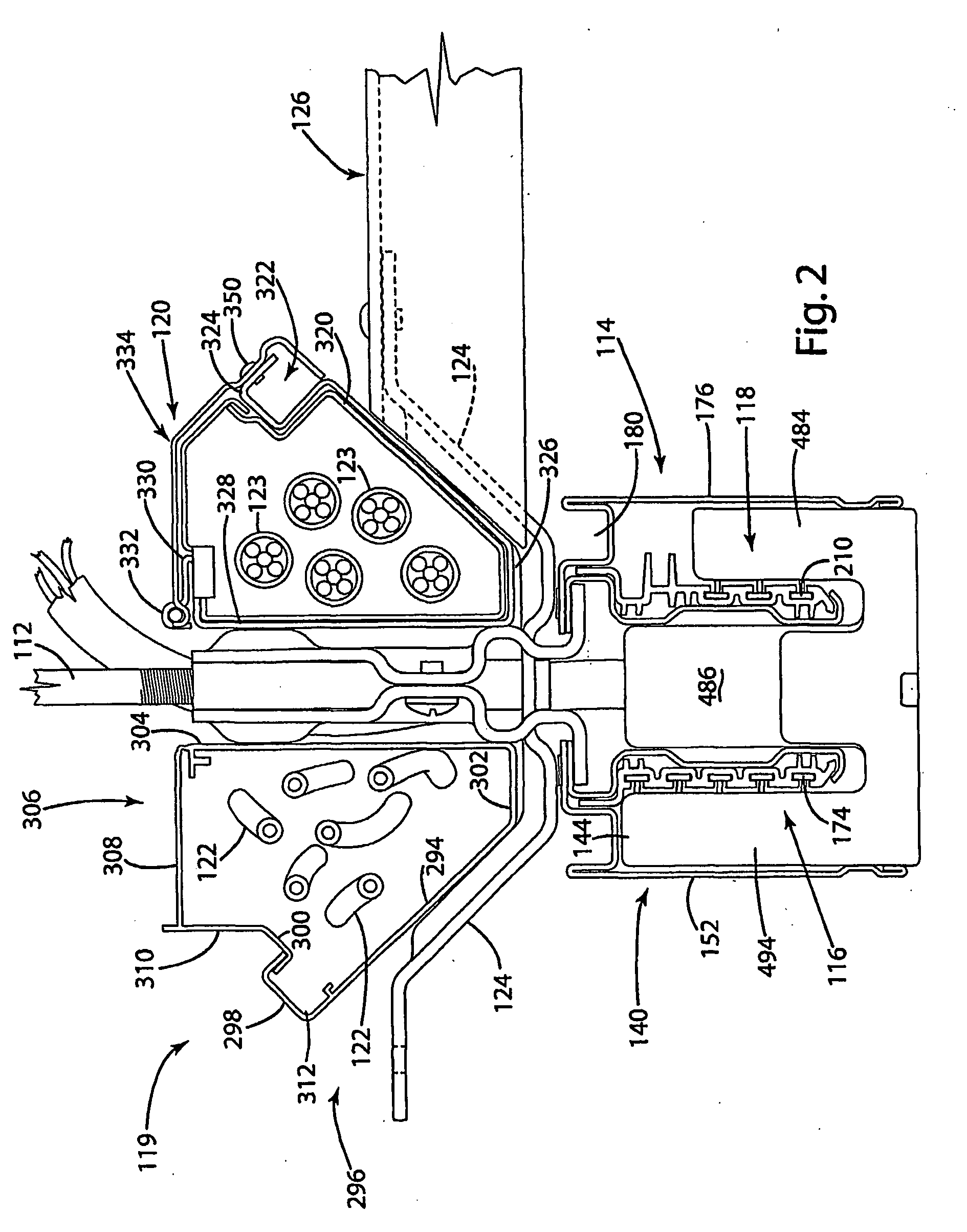 Power and Communication Distributions System Using Split Bus Rail Structure