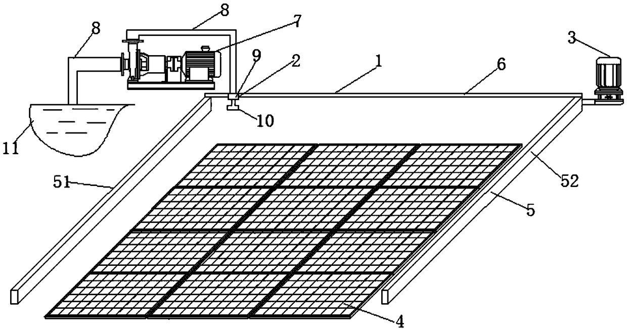 A photovoltaic module with an automatic displacement and cleaning device