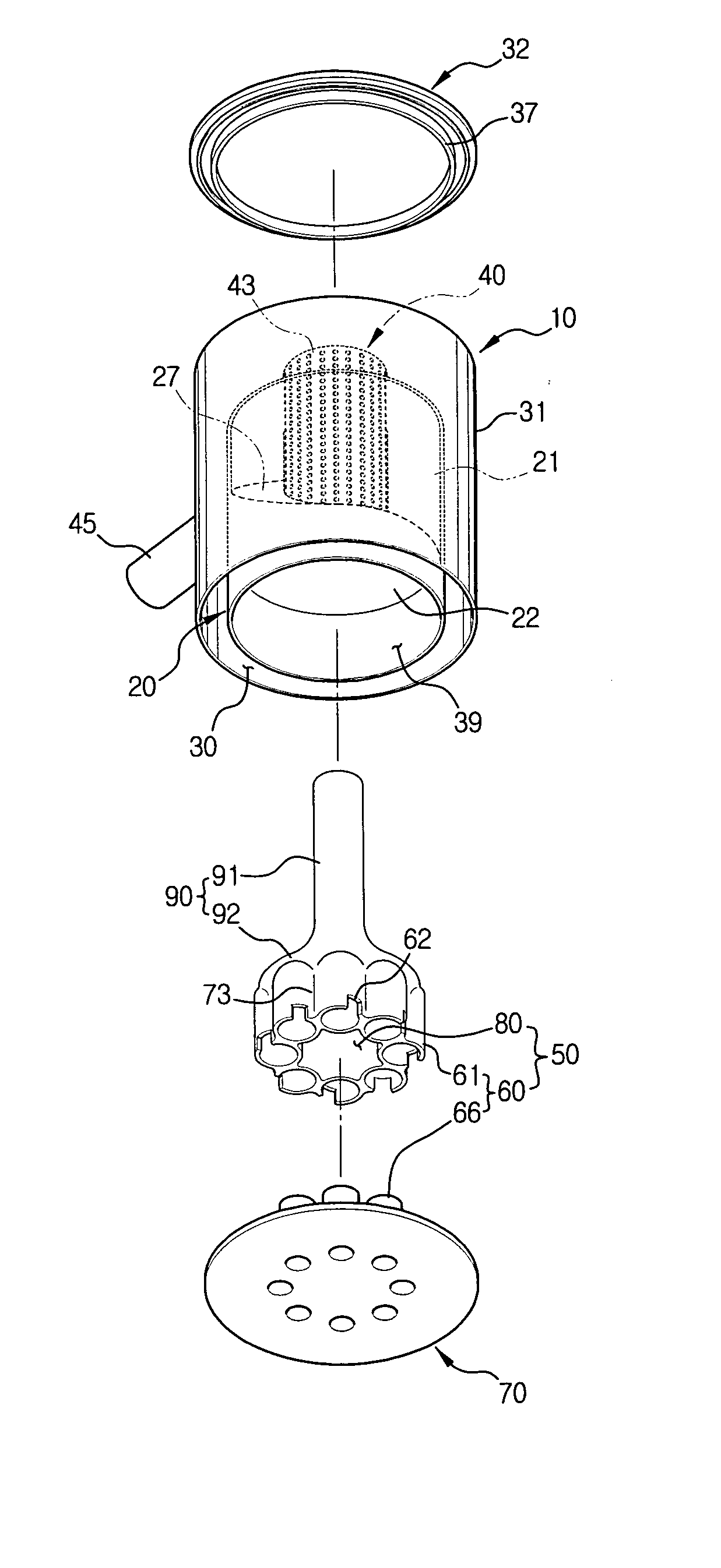 Multi-cyclone dust collector for vacuum cleaner