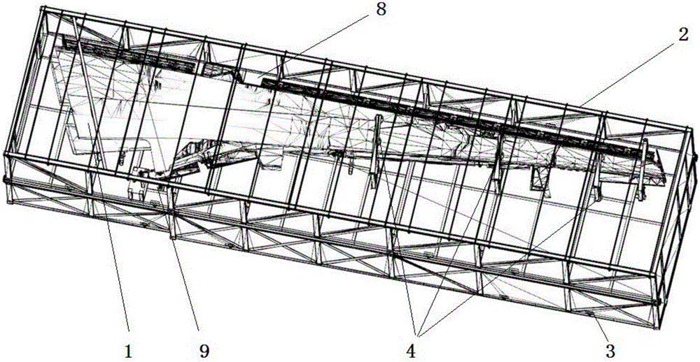 Aircraft wing outer wing box packing box