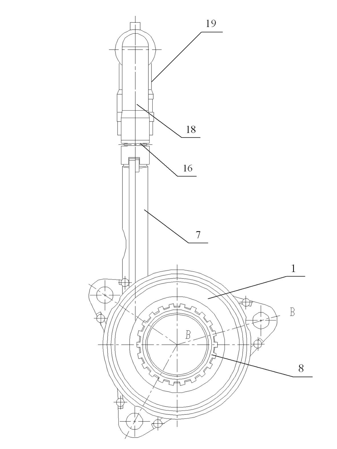 Push type self-aligning hydraulic release bearing wheel cylinder unit