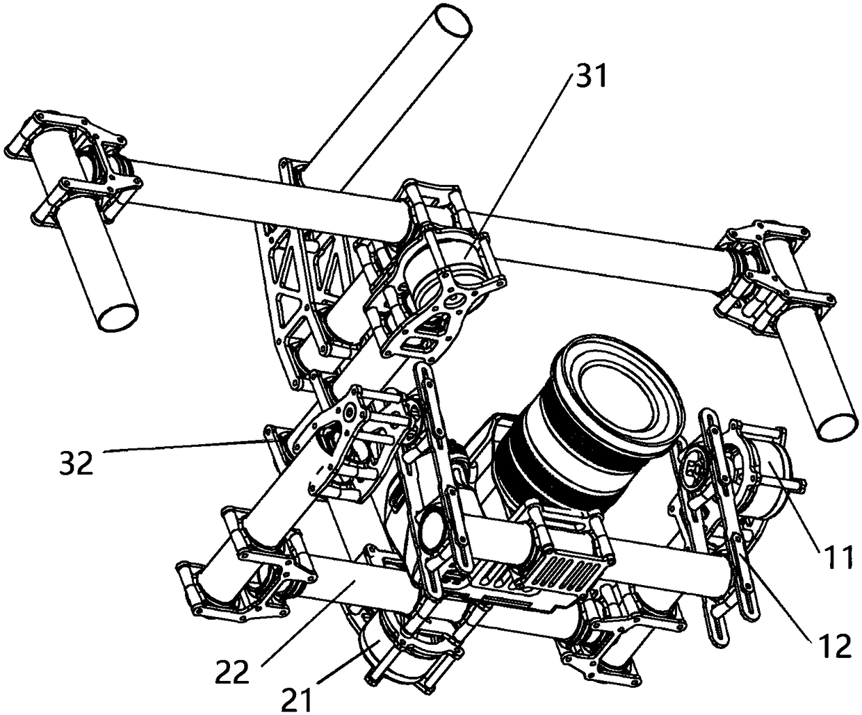 A mechanism for automatically adjusting the center of gravity of an electronic gyro handheld stabilizer