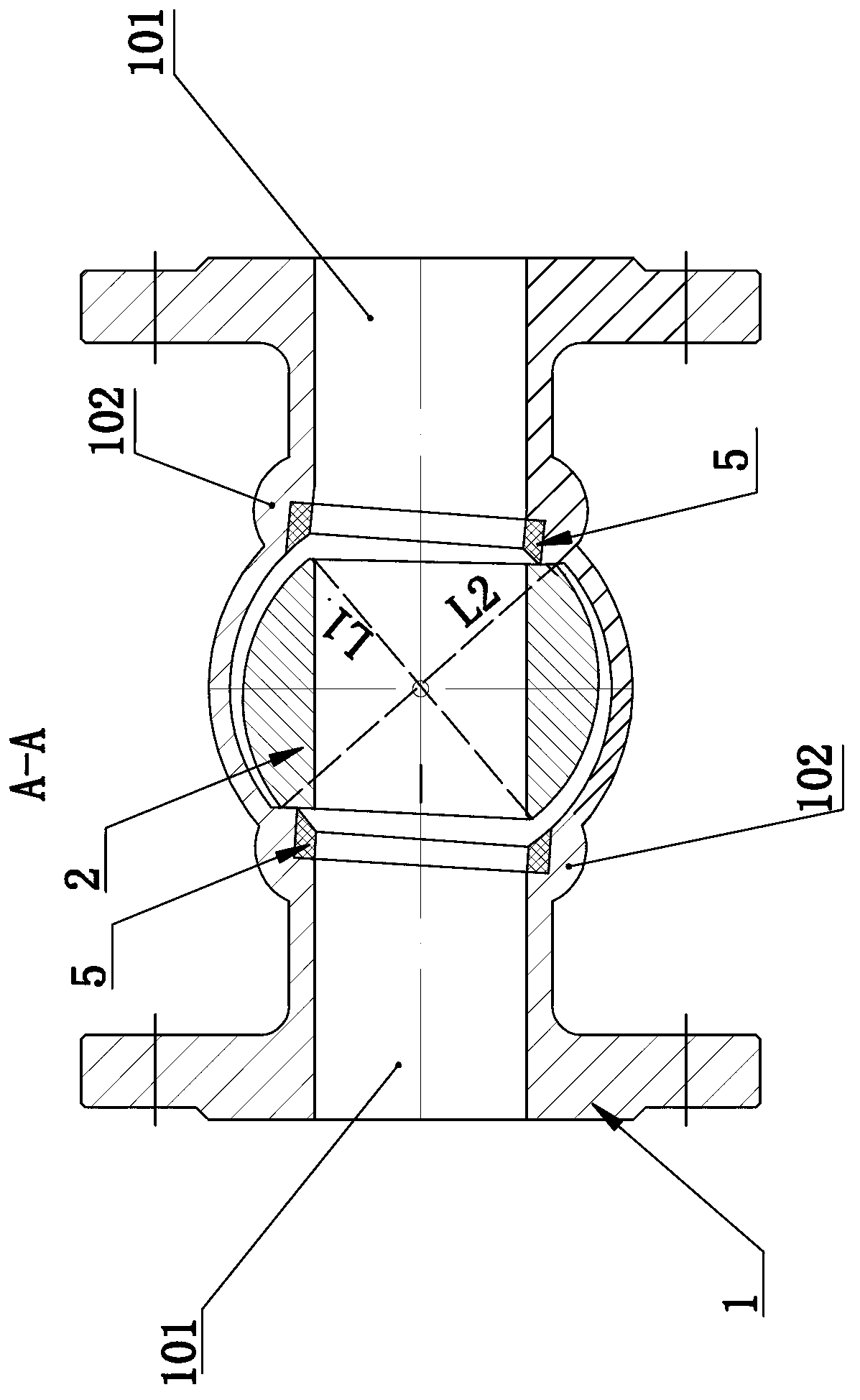 Up-mounting type double-eccentricity ball valve
