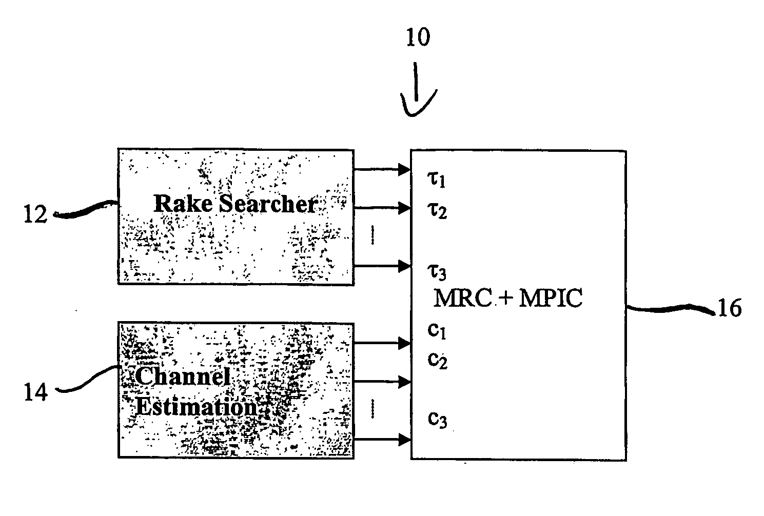 Rake receiver with multi-path interference accommodation