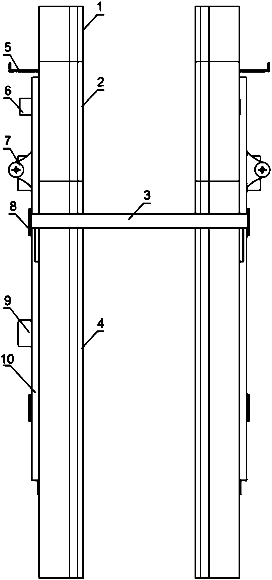 Special directional rod for powder wall machine