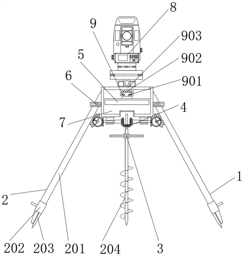 Engineering exploration auxiliary surveying and mapping device with contraction structure