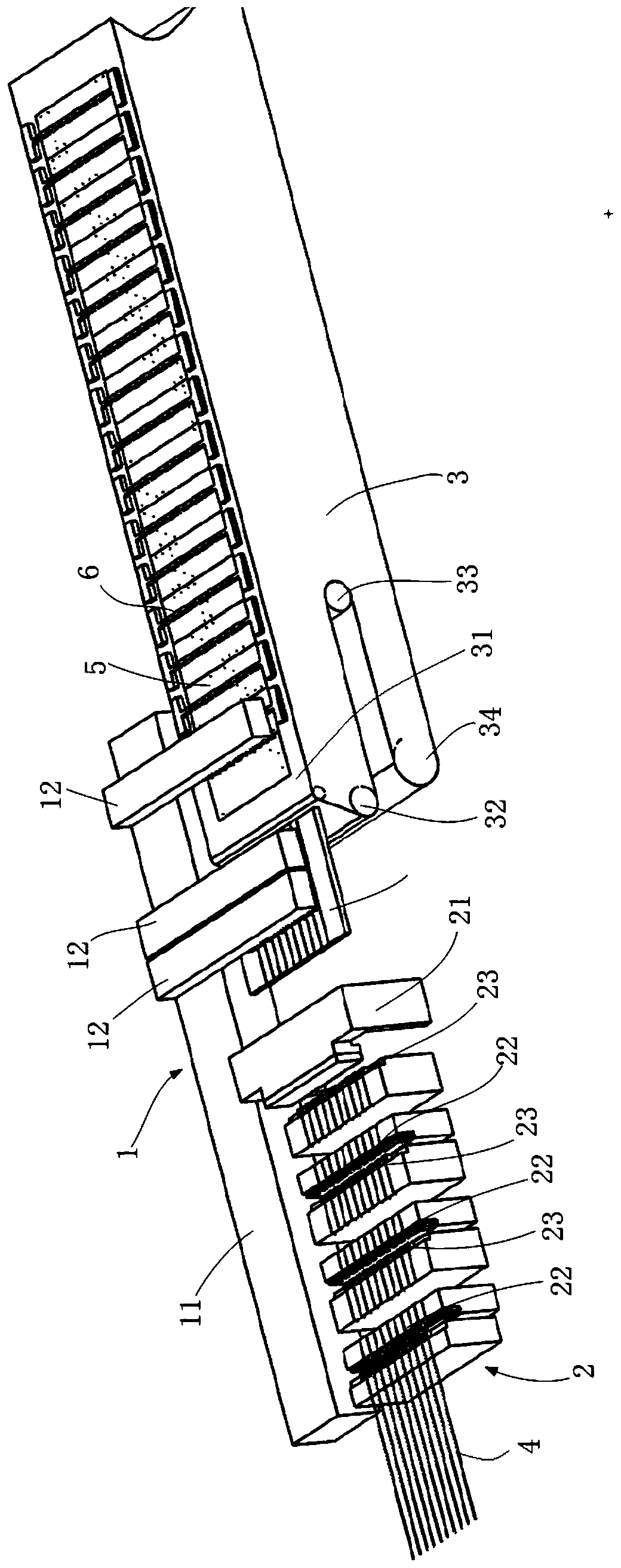 Solder strip laying device, stacking equipment and stacking method