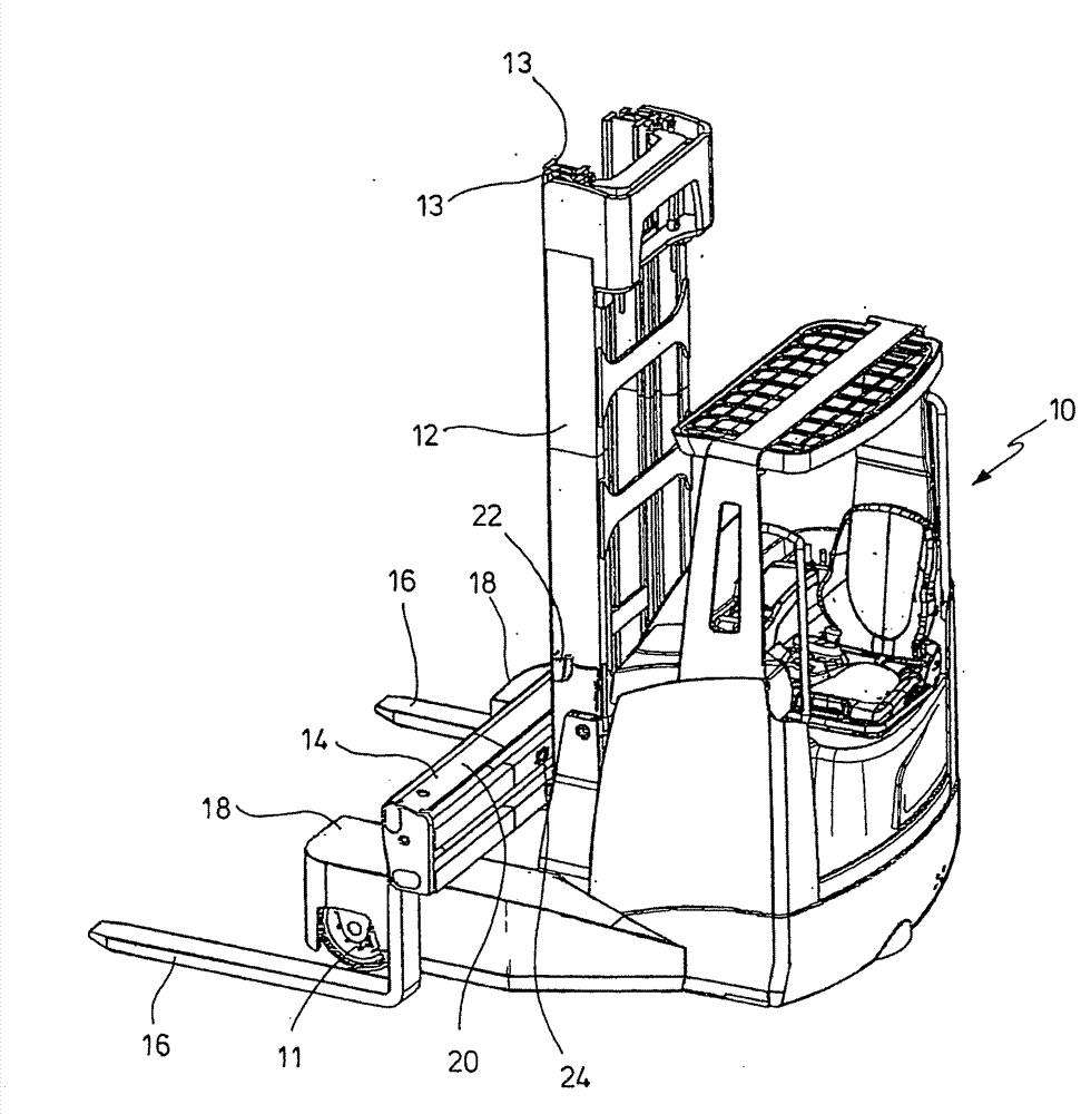 Industrial truck with limit switch assembly
