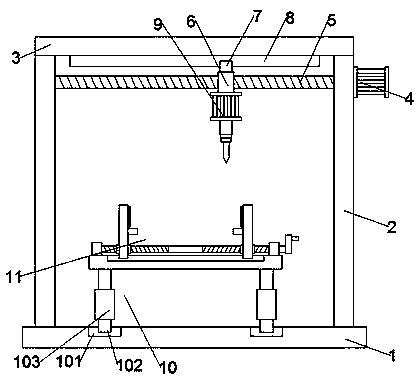 Flange processing drilling device and method used for electric vehicle rear axle