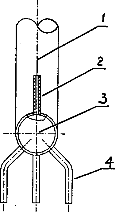 Vortex eliminating structure for two-way structure distribution container parallel connected pipe group