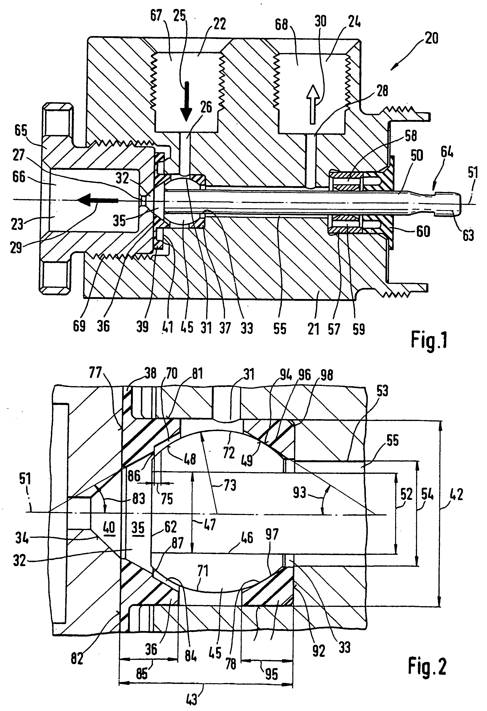 Valve for liquid separation