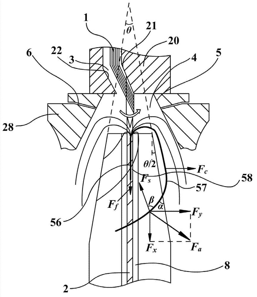 Air injection vortex spinning device with pumping component