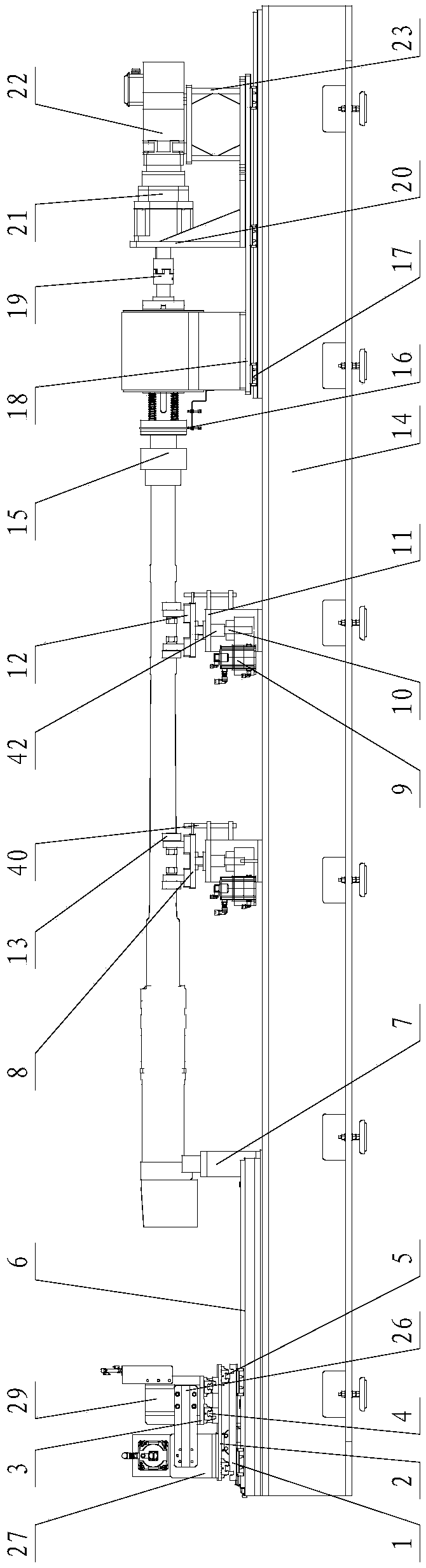 Pipe-fitting-like threaded screwing mechanism for heavy-weight and large length-diameter ratio