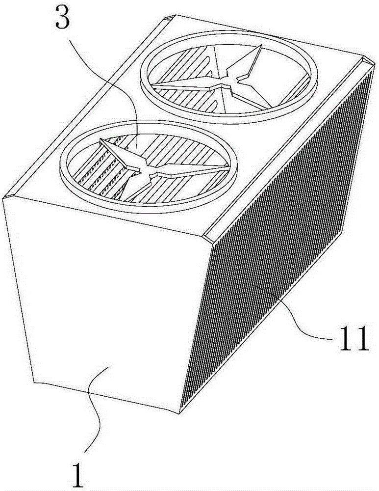 Grid-plate-type V-shaped heat exchange device