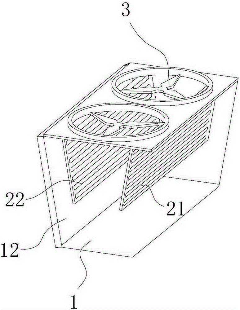 Grid-plate-type V-shaped heat exchange device