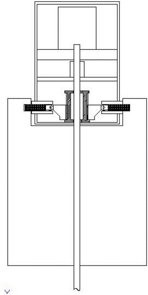 A lift-type door panel device that uses a single screw rod to realize automatic locking