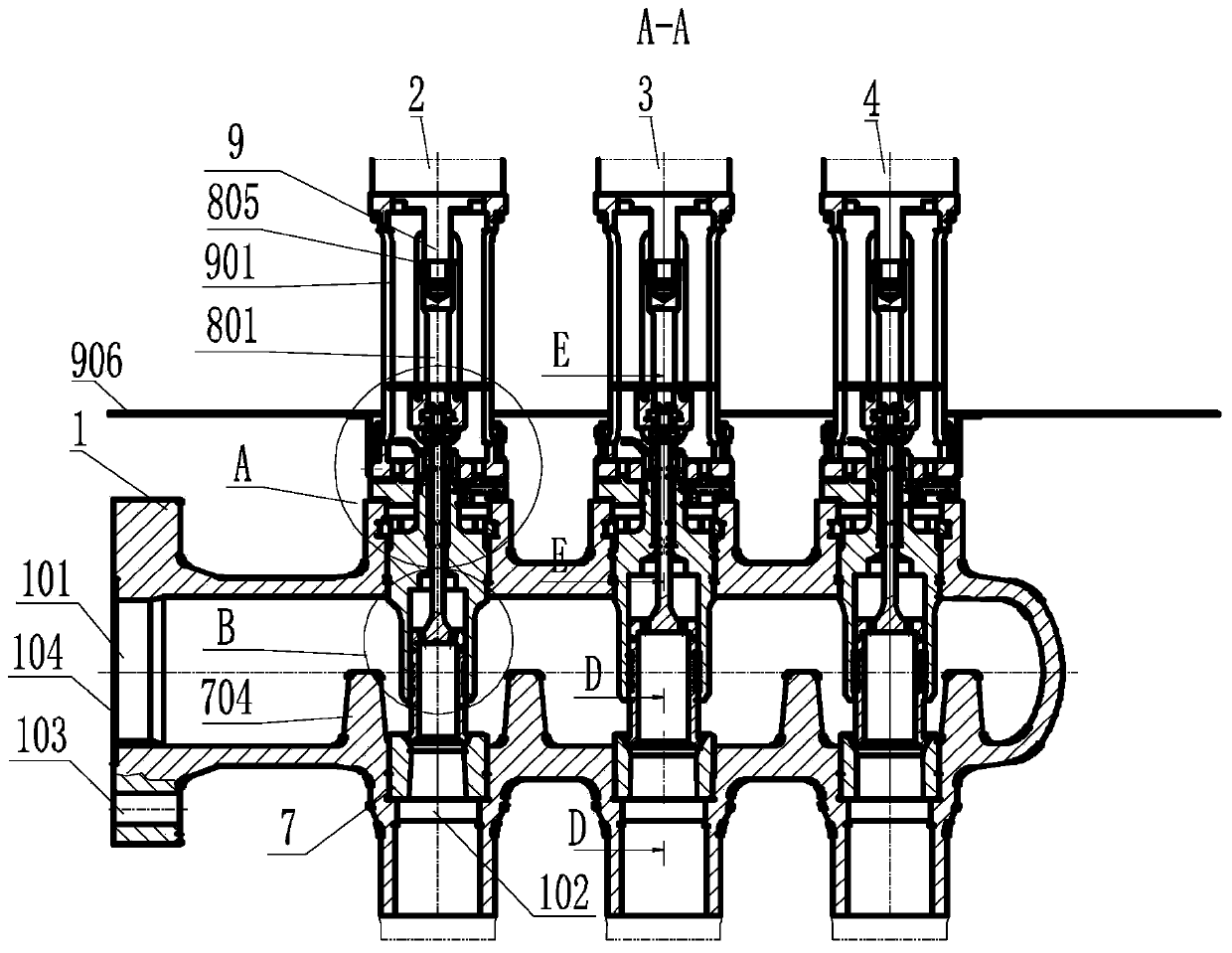 Steam turbine independent control high-pressure main steam regulating valve