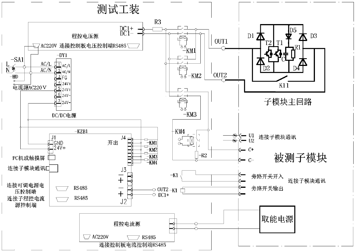 Test circuit used for high-voltage DC circuit breaker submodule
