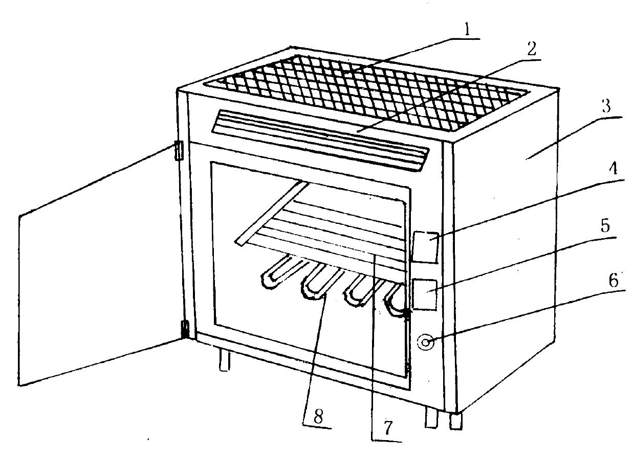 Cabinet connecting type smokeless electric oven