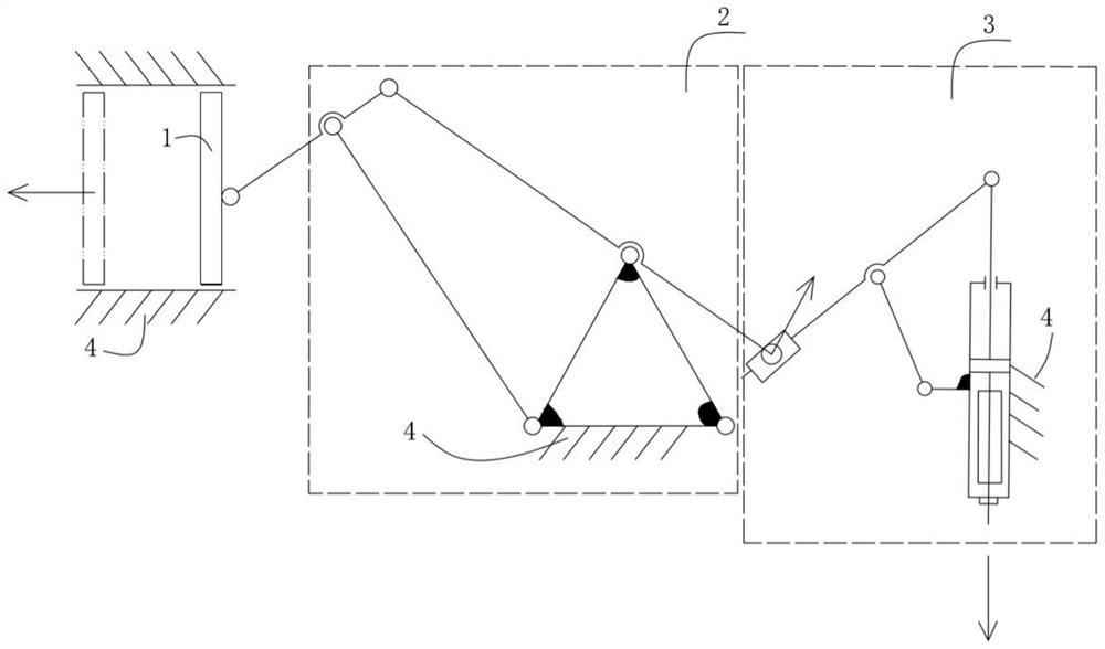 A connecting rod type rock confining pressure applying device and rock sample block confining pressure applying method