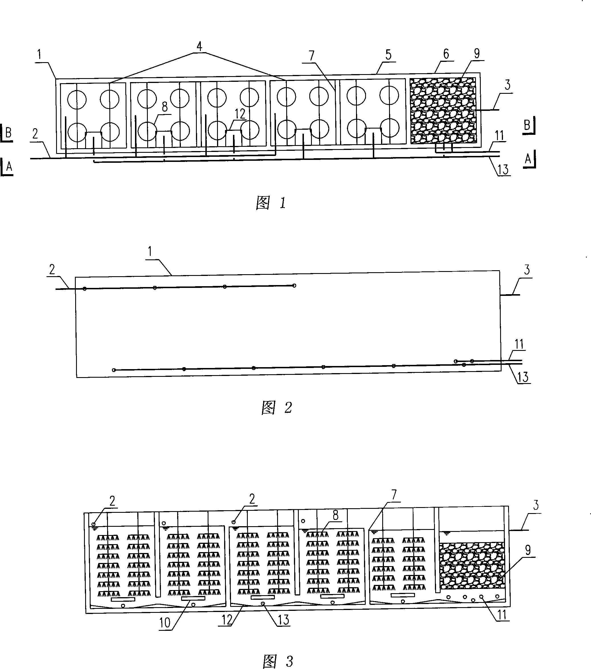 Sewage treating apparatus of point-division feed water multilevel biomembrane reactor