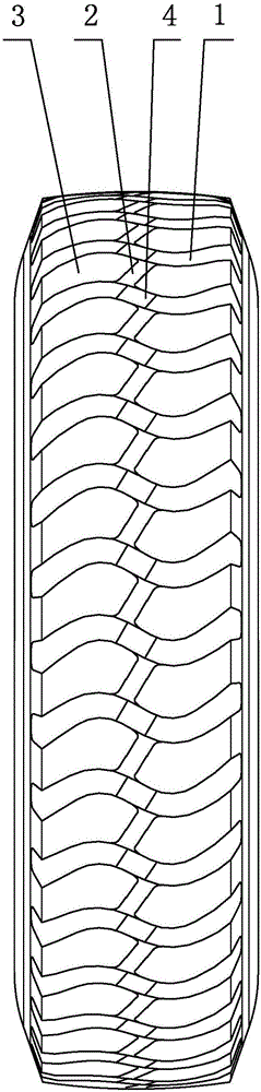 Tread pattern for truck mine tyre