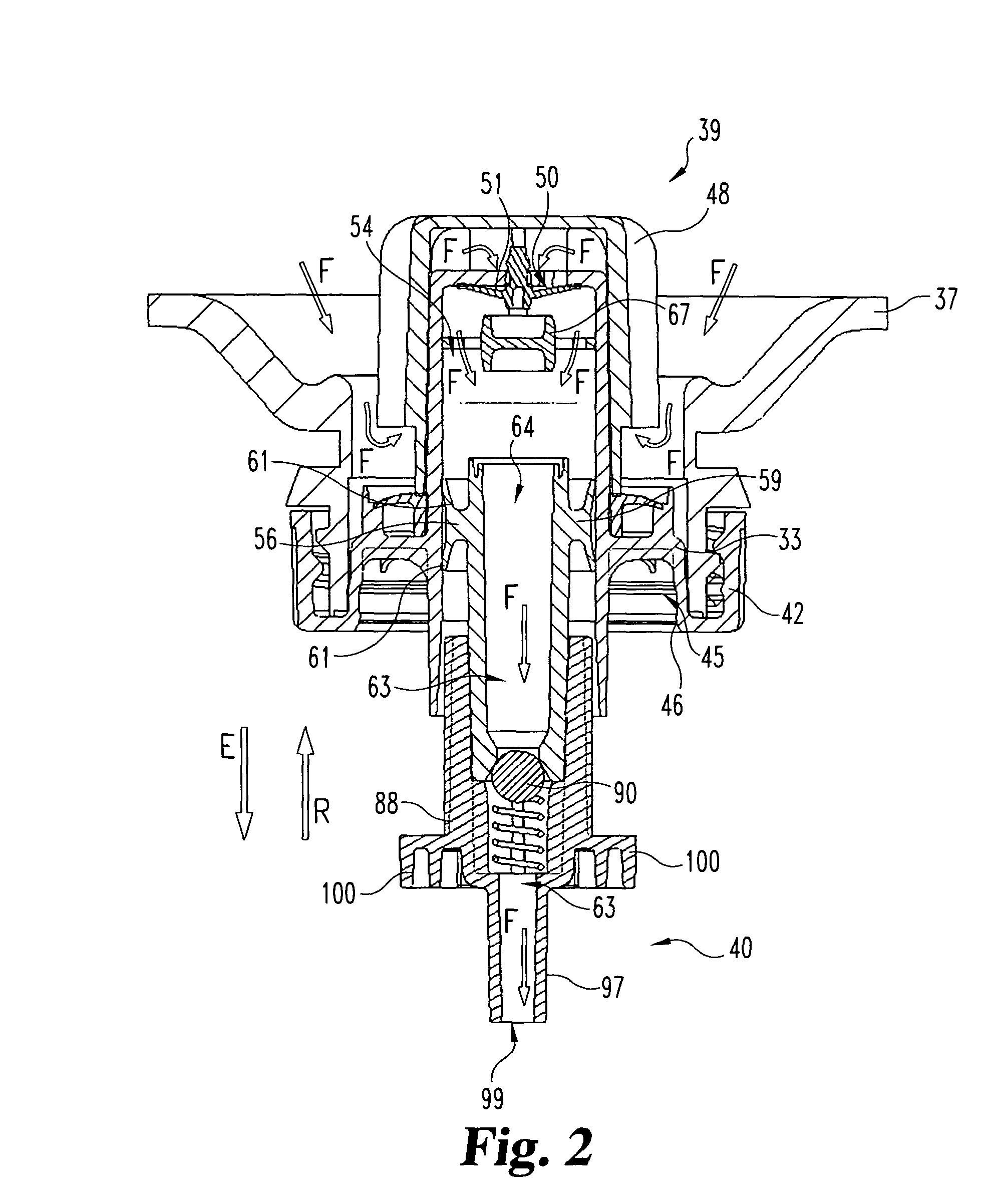 Inverted dispensing pump