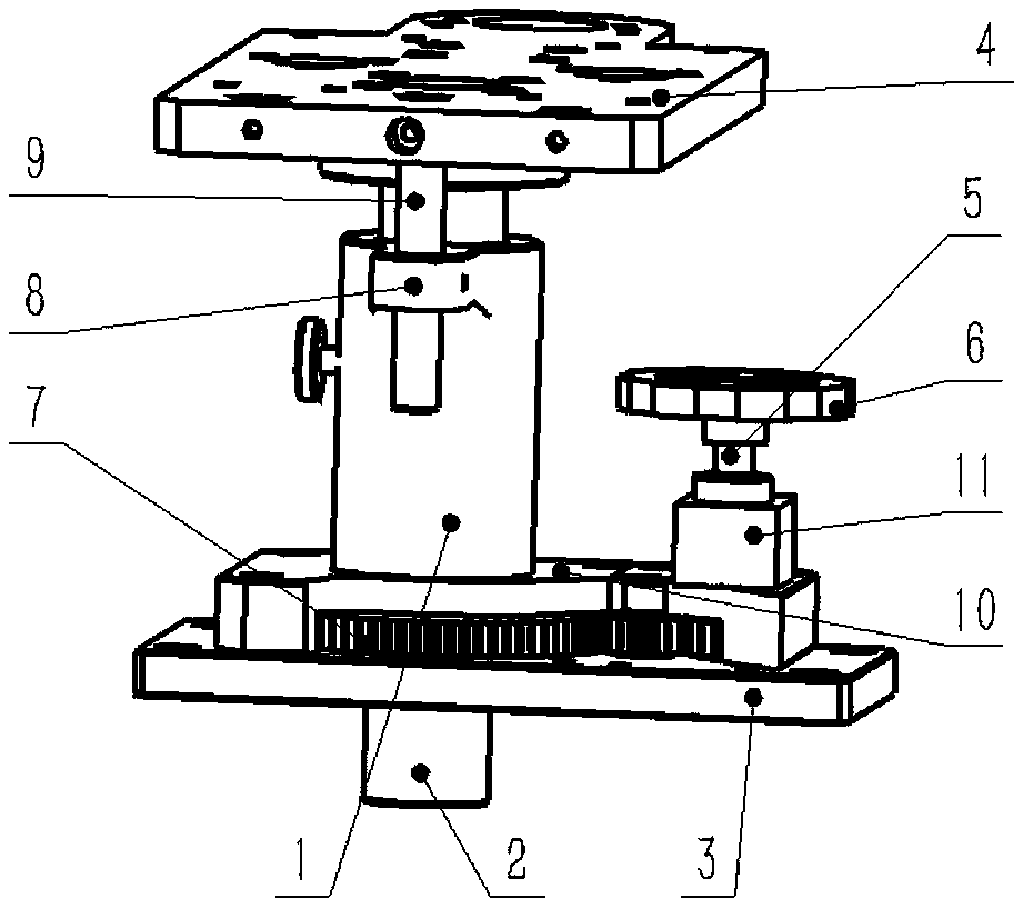 The special lifting and adjusting mechanism for the mouth forming device of the bottle making machine
