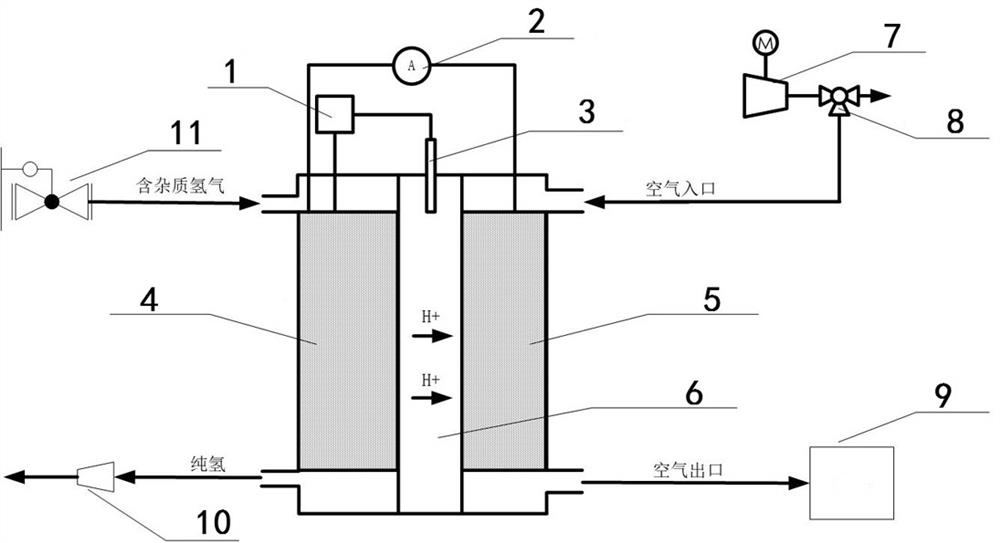 Hydrogen purification device for fuel cell engine