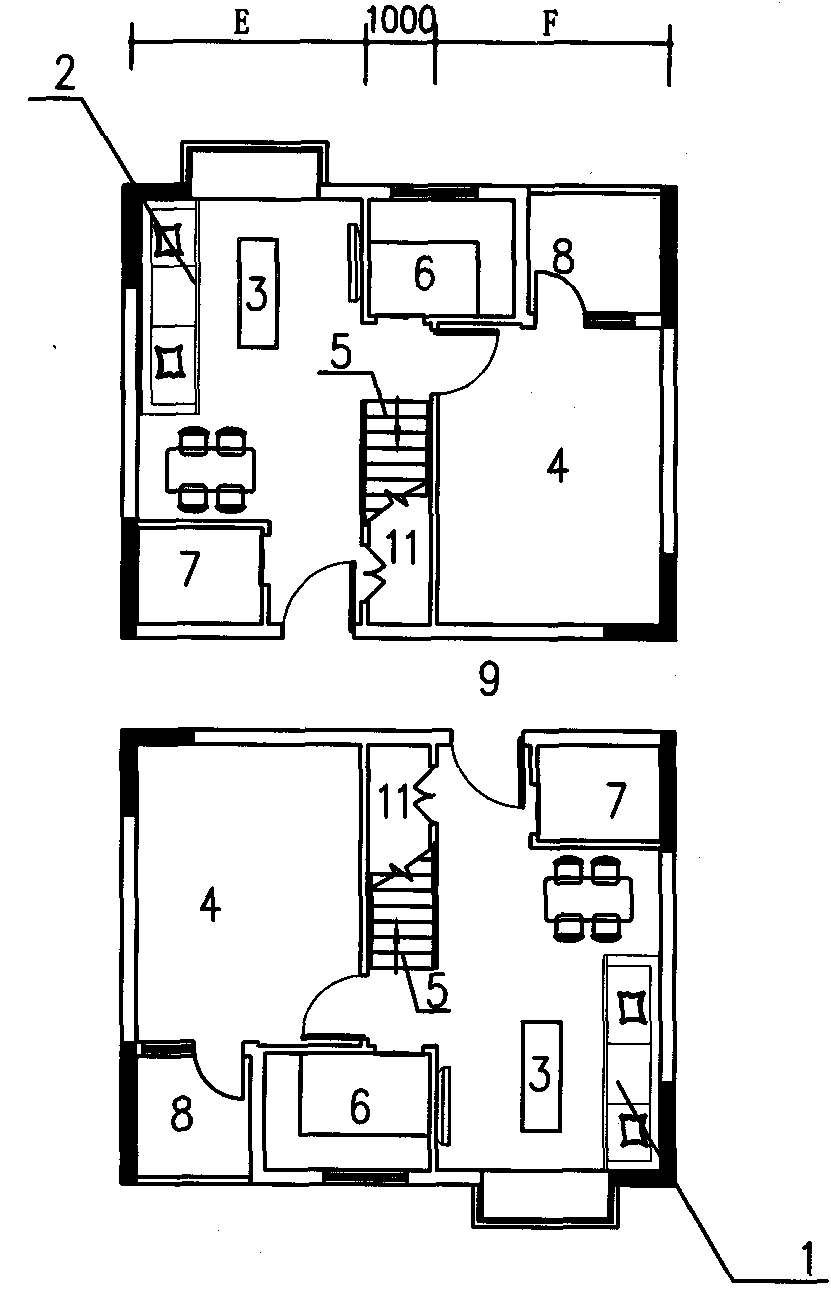 Small house type skip-floor residence house type