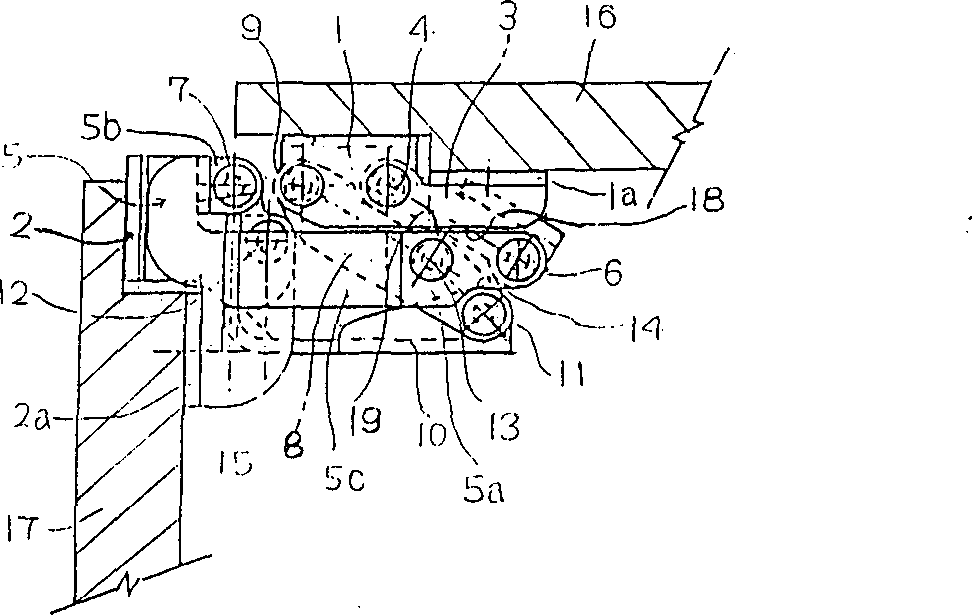 Hinge with seven pivots