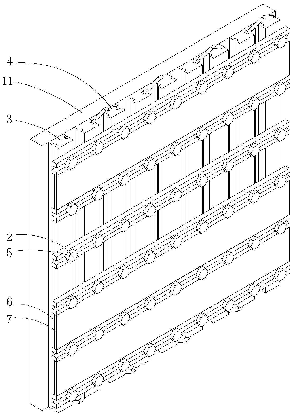 Heat preservation composite formwork and concrete construction method applied to strong wind forest area