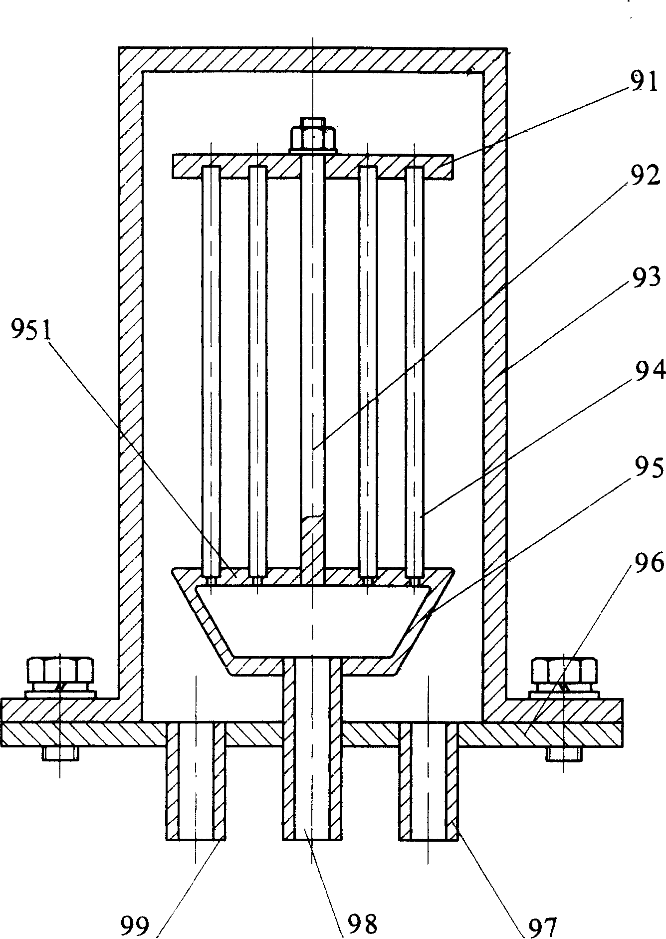 Filter for water curtain sealing mechanism of graphite processing machine tool