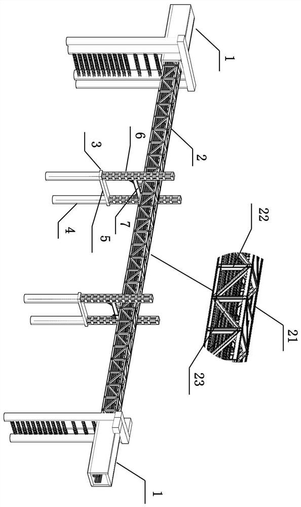 Suspension device and method for large-span ultrahigh-voltage electric power pipe ditch in subway station foundation pit