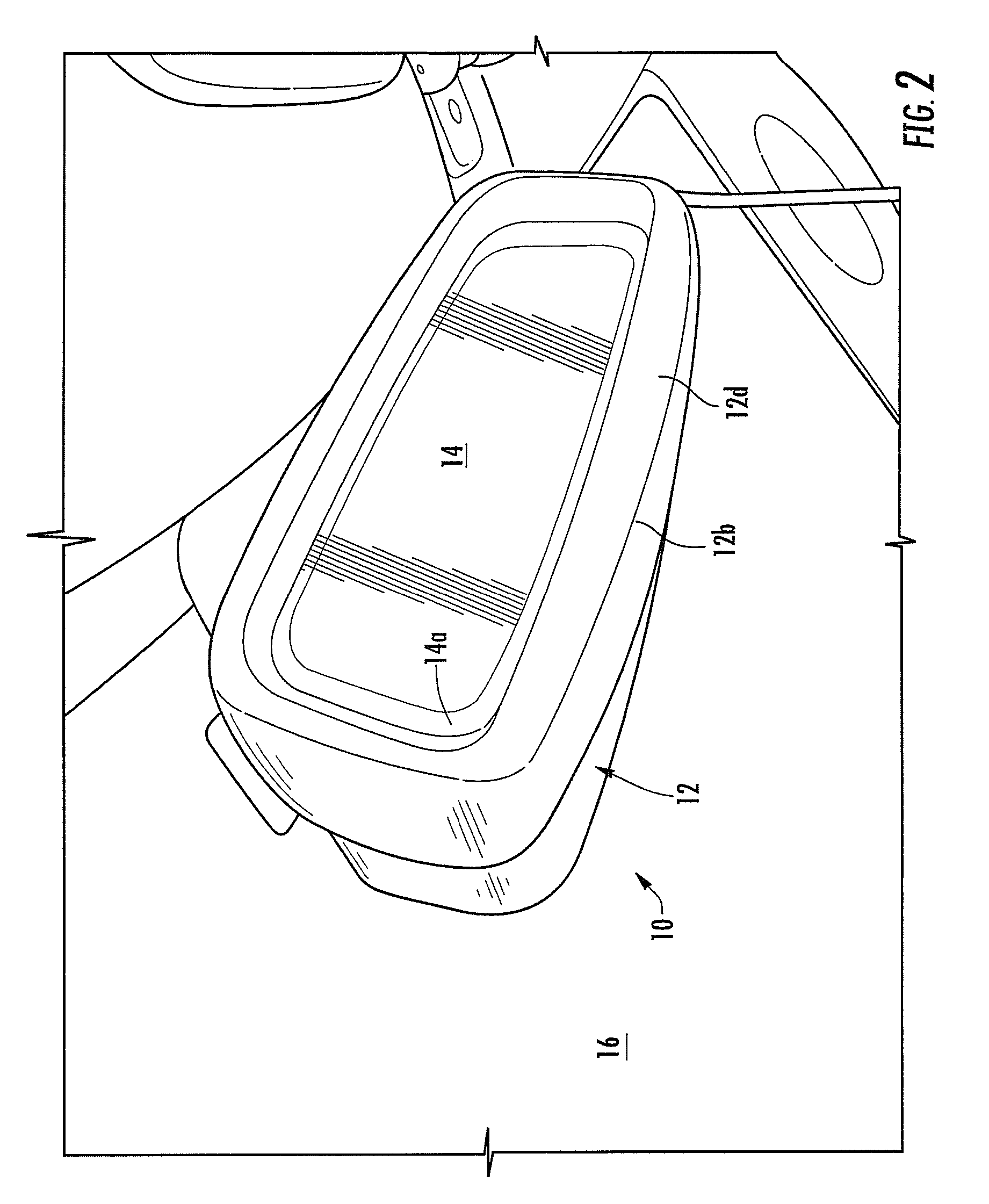 Vehicle interior rearview mirror assembly with actuator