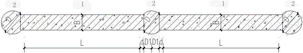Indoor piling wall support structure and construction method therefor