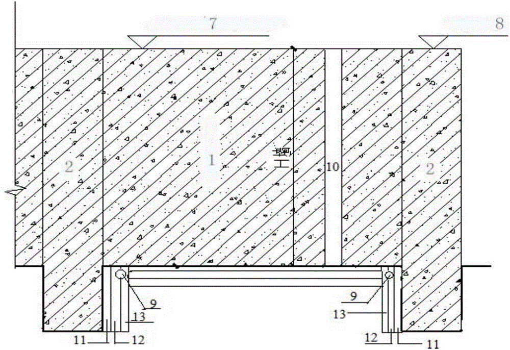 Indoor piling wall support structure and construction method therefor