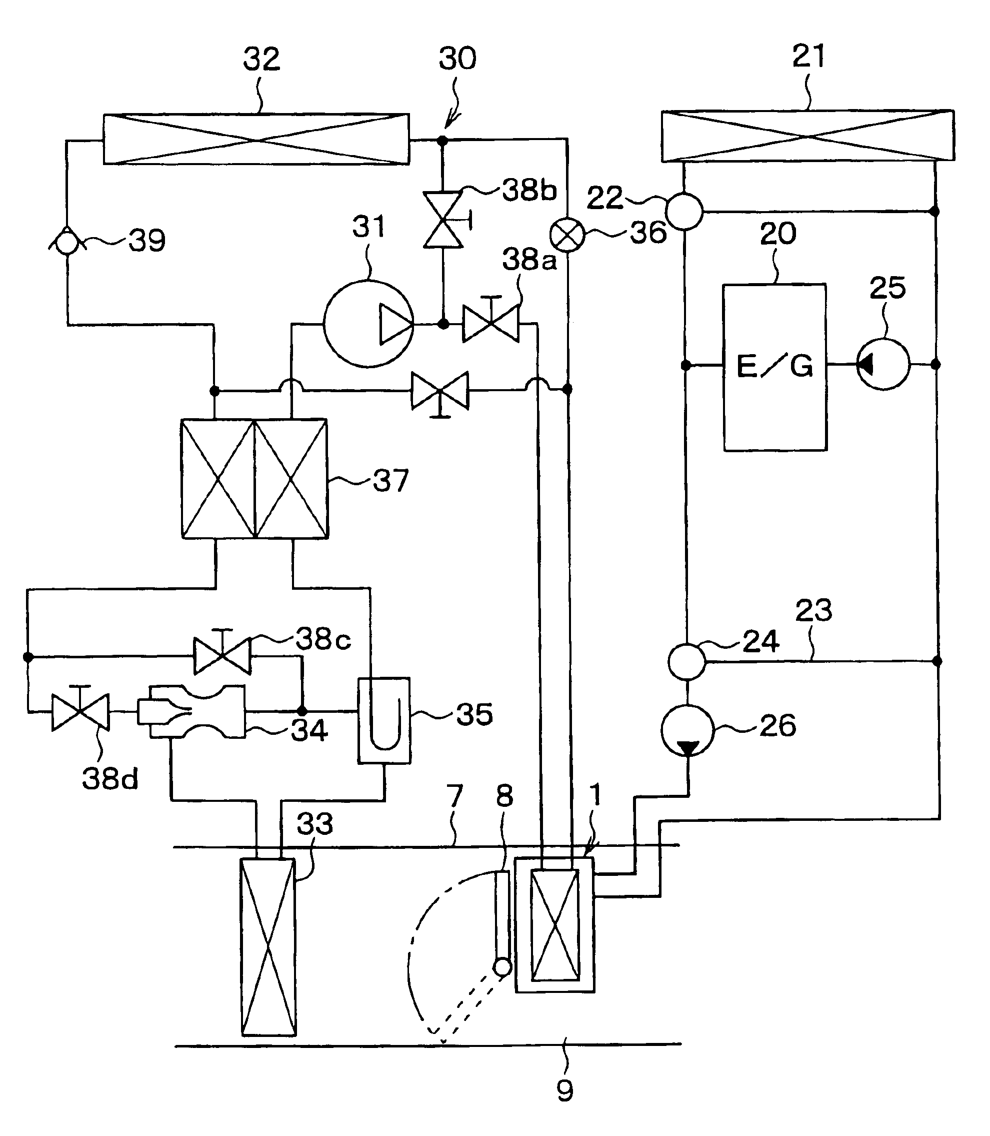 Heater with two different heat sources and air conditioner using the same