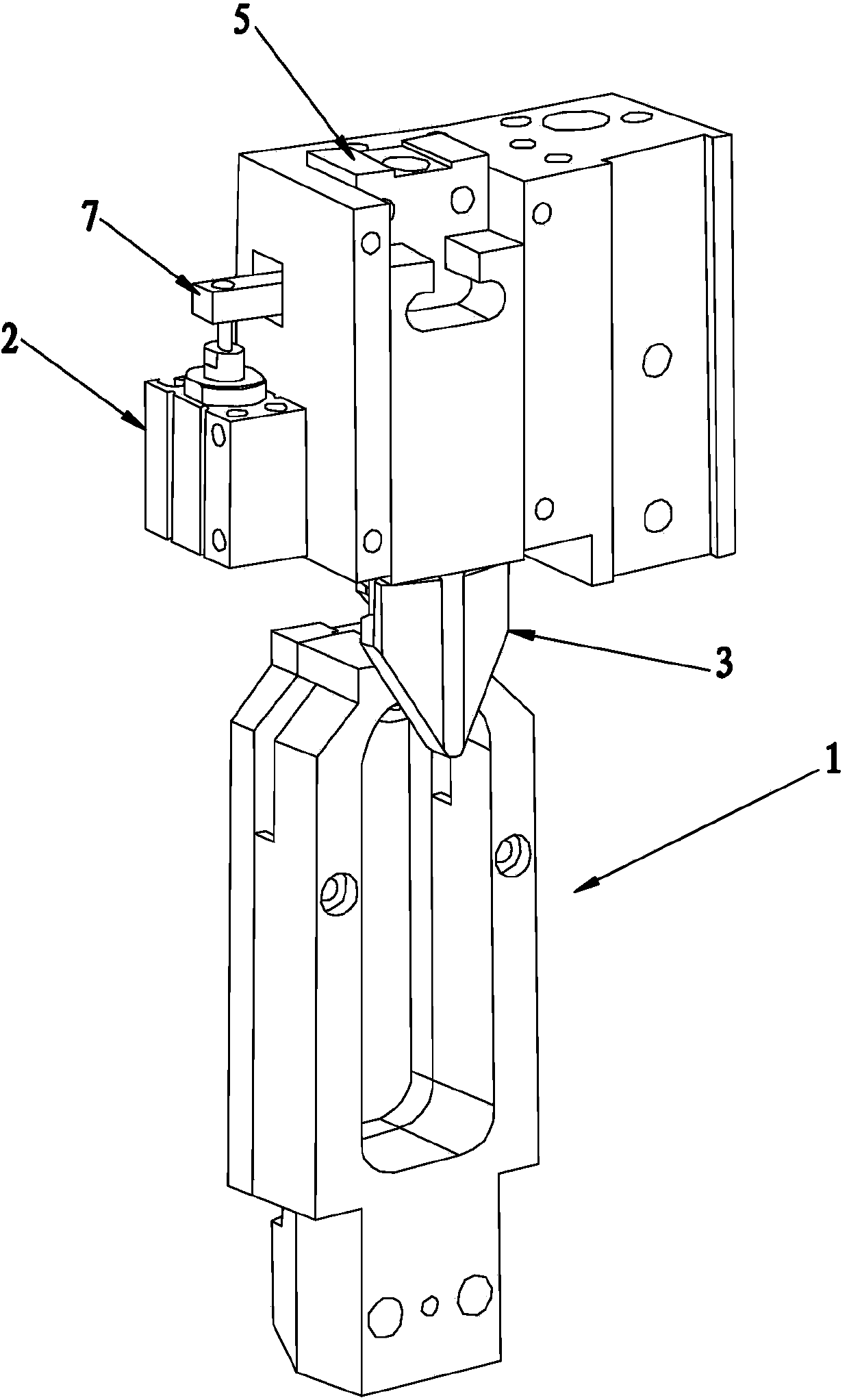 Strap splitting device arranged on zipper machine and used for zipper head installation
