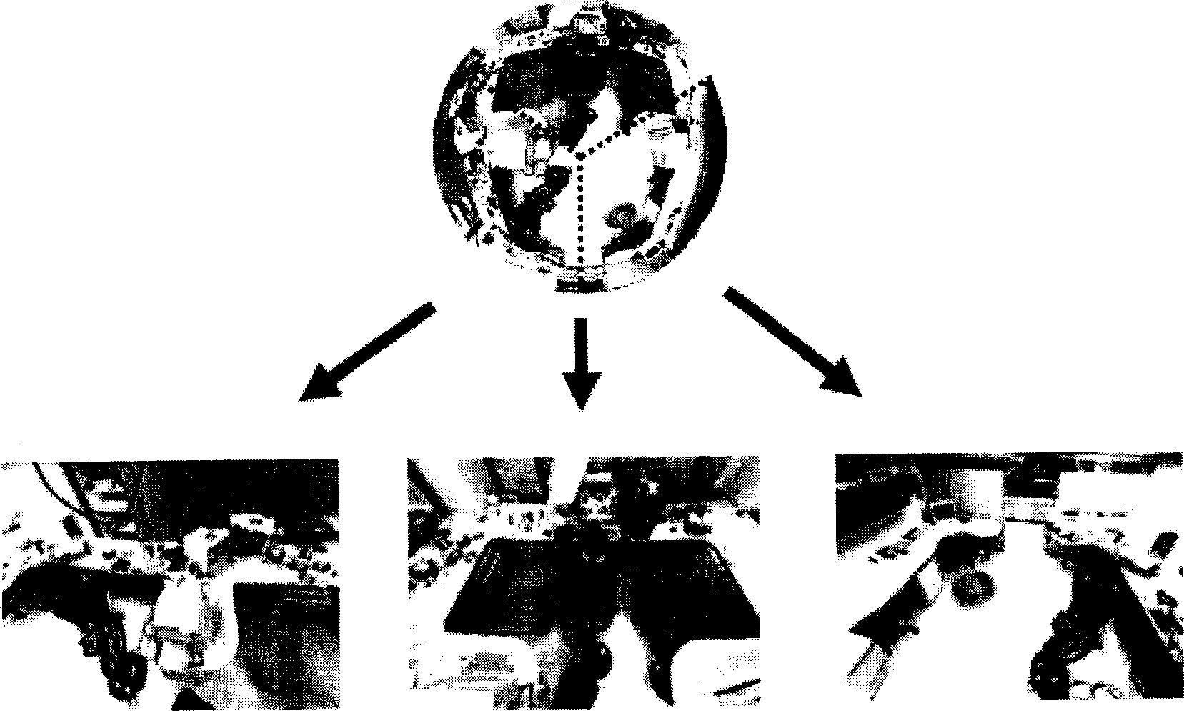 No dead corner no torsion panoramic scanning method of single circular field lens image system