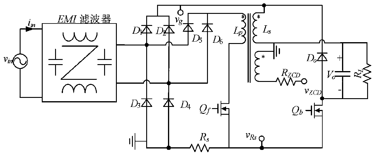 CRM buck-flyback PFC converter with fixed frequency control