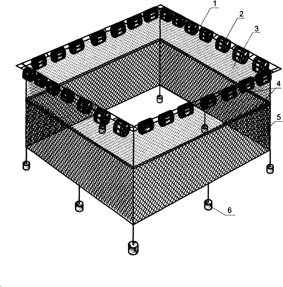 Method for processing net-combined-type neritic square net cage