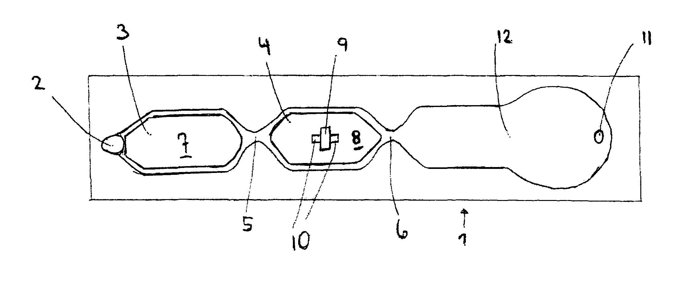 Flow through system, flow through device and a method of performing a test
