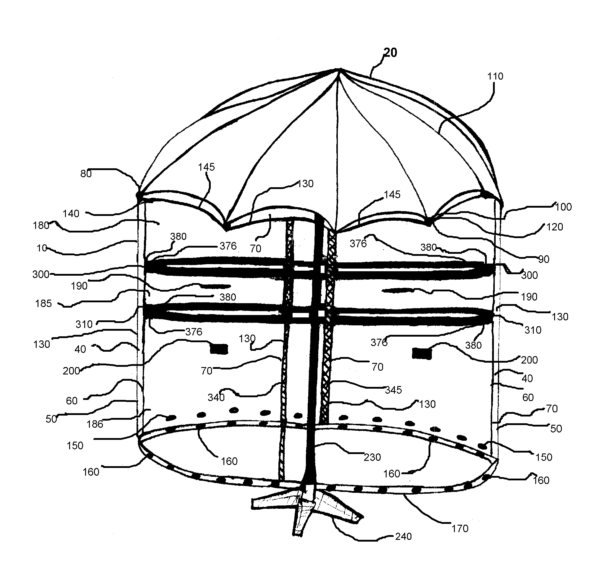 A rain protection umbrella