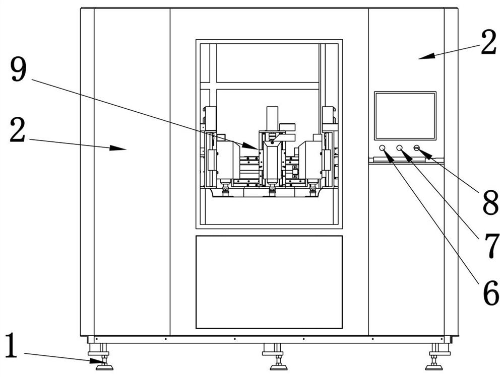 High-efficiency nine-axis glass polishing machine