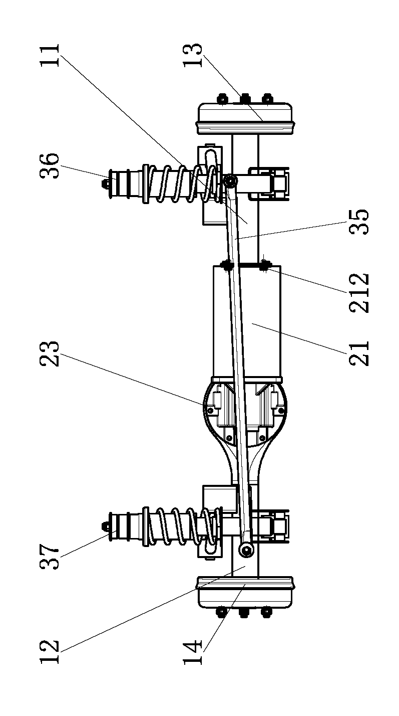 Integrated type motor rear-drive rear-suspension mechanism
