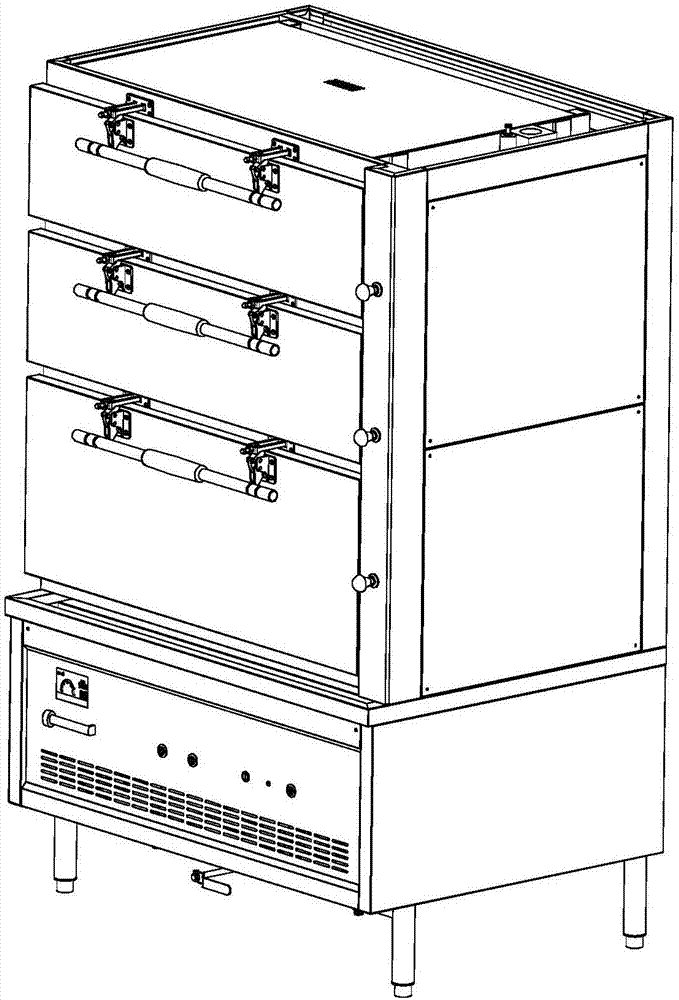 Steaming cabinet