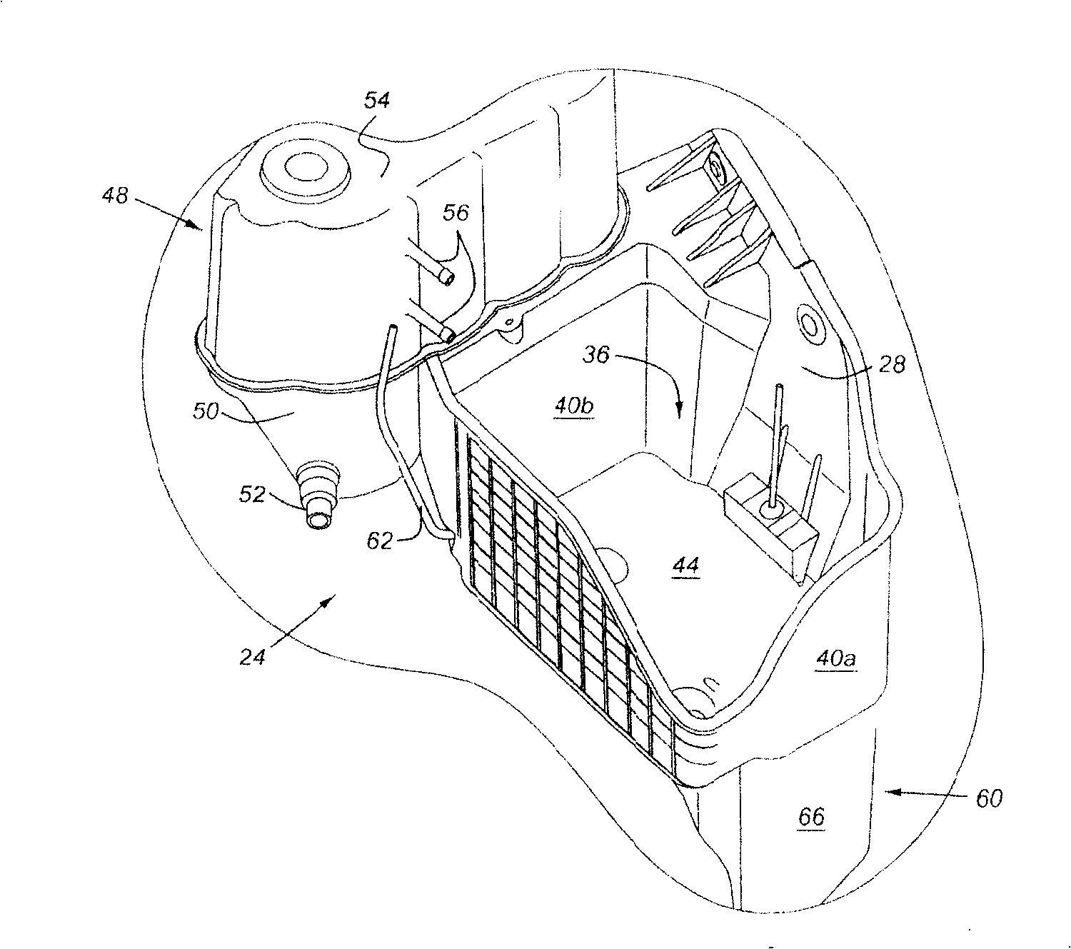 Integral engine multiple utility assembly for an automotive vehicle