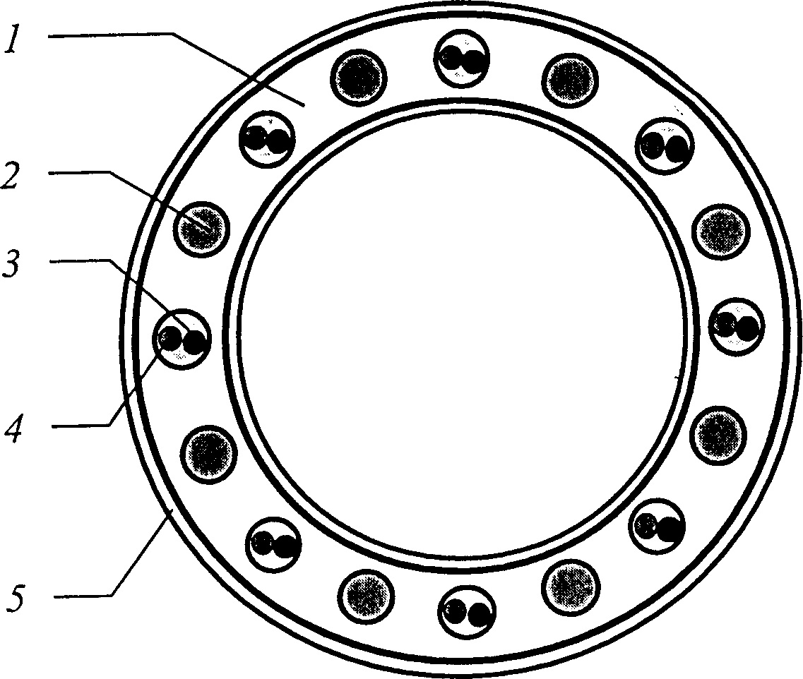 Large-sized concrete cylindrical structure whose wall and possesses excavating device and sinking method