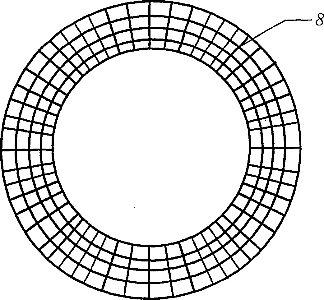 Large-sized concrete cylindrical structure whose wall and possesses excavating device and sinking method